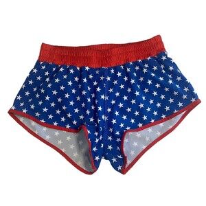 Gone For A Run Womens Star Print Shorts Red White Blue Size 8 New NWT